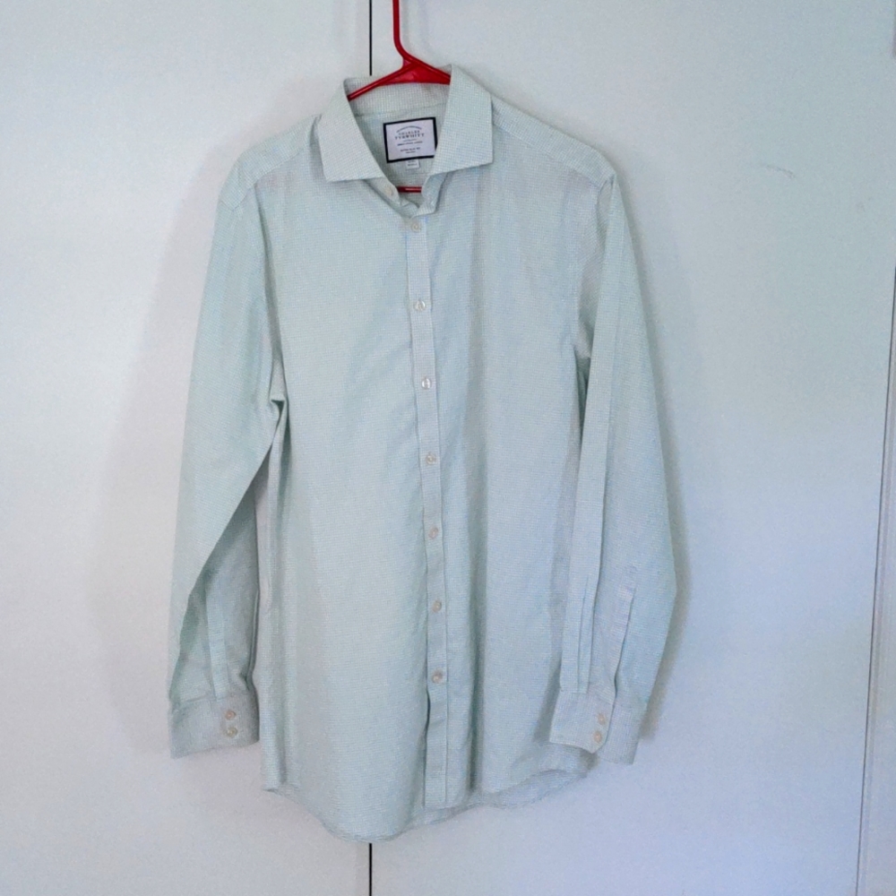 Charles Tyrwitt green micro check 16/35